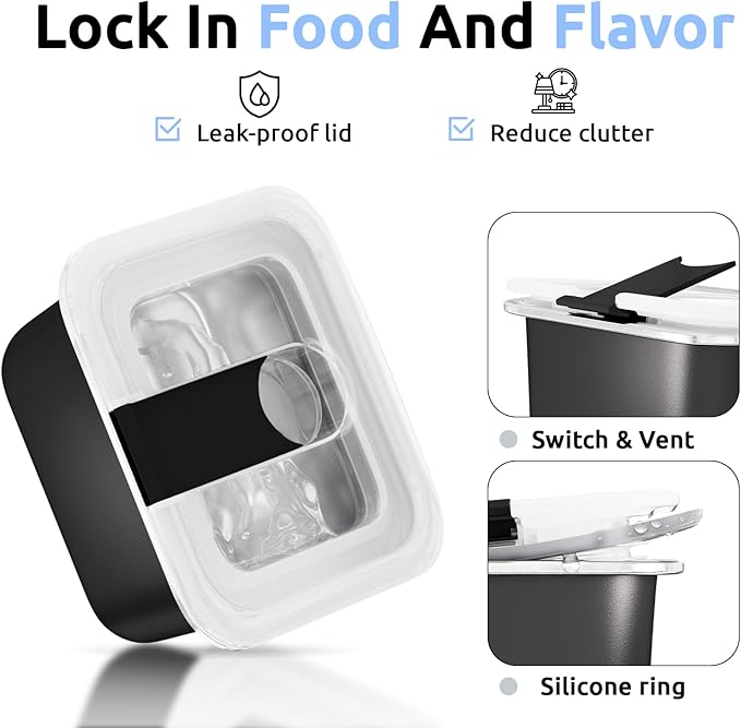 Stainless Steel Snack Box Containers for Kids, 3 Packs 12 oz Leak-Proof Microwave-safe Small Food Storage Container with Lid, Metal Compact Bento Lunch Box Container for School Travel