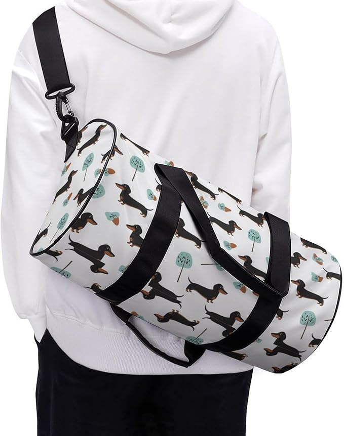Travel Duffle Bag Dachshund Weiner Dog Pet Dogs Carry On Weekender Bags Workout Lightweight Duffel Bags for Men and Women