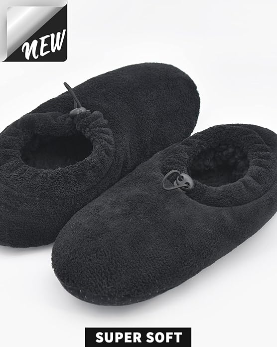 Panda Bros Mens Slipper Socks With Non Skid Bottoms, Warm Slipper Socks With Grippers For Men, Fuzzy House Slippers
