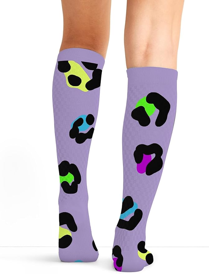 Cherokee Women's 10-15mmHg Compression Socks – Fun Print Knee Highs with Light Support, Soft Feel - PRINTSUPPORT