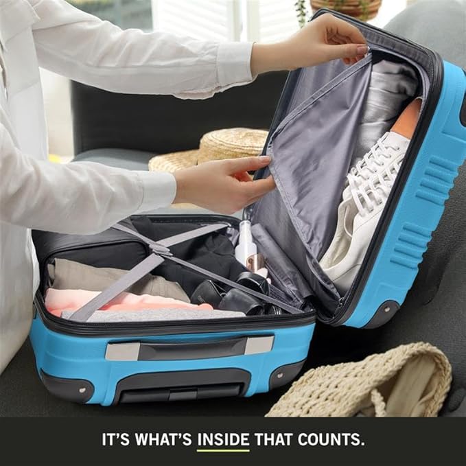 Kenneth Cole REACTION Out of Bounds Lightweight Hardshell 4-Wheel Spinner Luggage, Teal, 2-Piece Set (20" & 28")