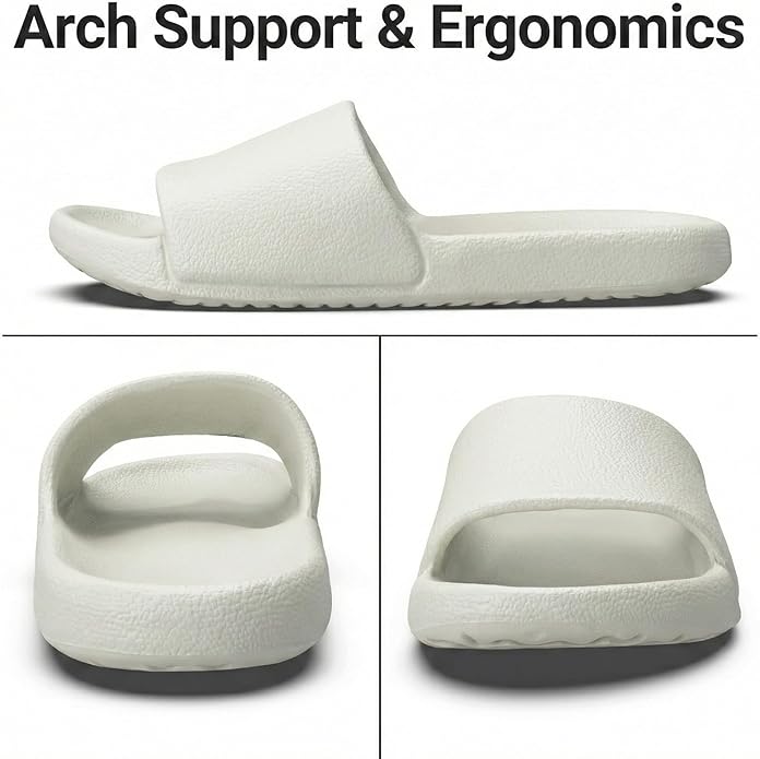 Shower Shoes for Women & Men - Non-Slip House Slippers - Cloud Comfort Slides - Quick-Dry, Arch Support - Perfect for Bathroom, Beach, Pool, Travel