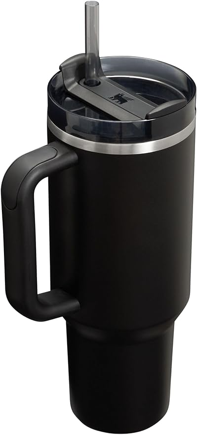 STANLEY Quencher H2.0 Tumbler with Handle and Straw 40 oz | Flowstate 3-Position Lid | Cup Holder Compatible for Travel | Insulated Stainless Steel Cup | BPA-Free | Black 2.0