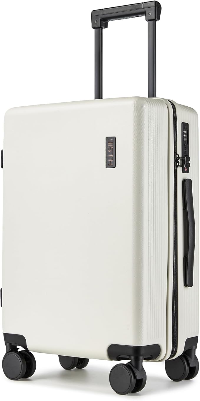 Carry on Luggage 22x14x9 Airline Approved, 20 Inch Carry-on Suitcase, Hard Shell Luggage with Spinner Wheels, Hardside Small Rolling Suitcase with TSA Lock for Travel (White, 20 Inch)