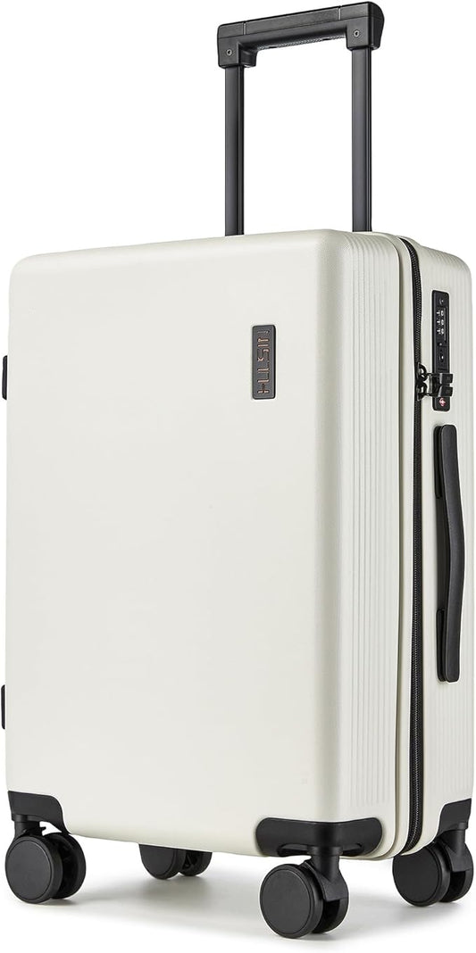 Carry on Luggage 22x14x9 Airline Approved, 20 Inch Carry-on Suitcase, Hard Shell Luggage with Spinner Wheels, Hardside Small Rolling Suitcase with TSA Lock for Travel (White, 20 Inch)