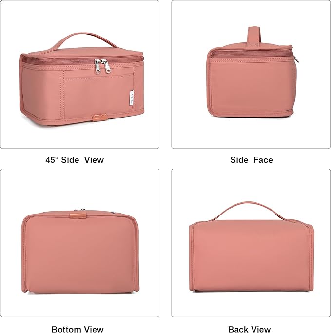 NOL Natural Organic Lifestyle Small Lunch Bag Mini Lunch Box Insulated Lunch Bag for Men/Women Leakproof Cooler Tote Bag Lightweight Nylon Waterproof Lunch Box For Work, Dark pink