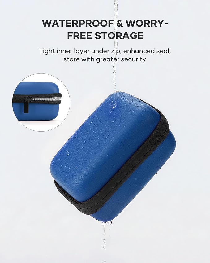 Camera EVA Case Compatible for KODAK PIXPRO FZ45-BK/FZ55, CAMKORY DC403, STUOGYUM DC402-AF, Dual-Layer Protection with SD Card Slots & Mesh Pocket, Blue