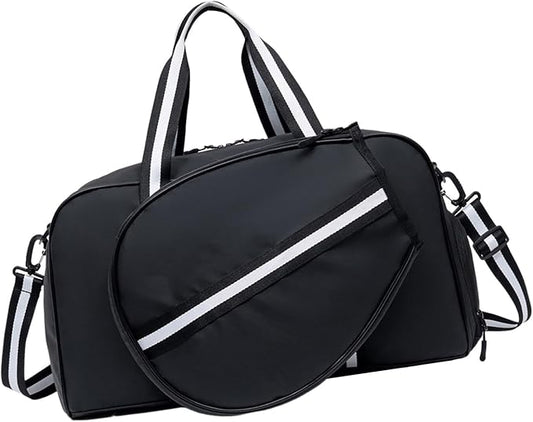 Pickleballs Toted Bag for Women Men with Paddle Cover Pocket Adjustable Shoulder Strap Duffle Large Sports Gym Bags Duffle for Travel