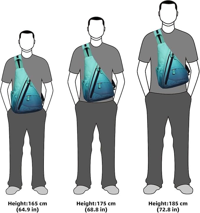 KL928 Canvas Sling Bag - Small Crossbody Backpack Shoulder Casual Daypack Rucksack for Men Women(Large Version,Blue+GrayishGreen)