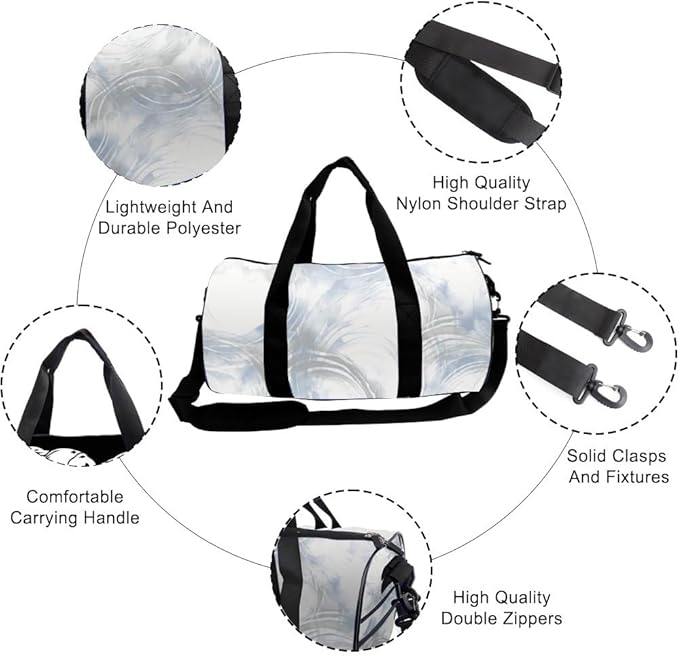 Stylish Curved Brushstroke Design Waterproof Duffle Bags For Men Women Oxford Tote Bags Adjustable Shoulder Strap, Convertible Carry Backpack Gym Bag Cute For Camping Yoga Gym Backpack