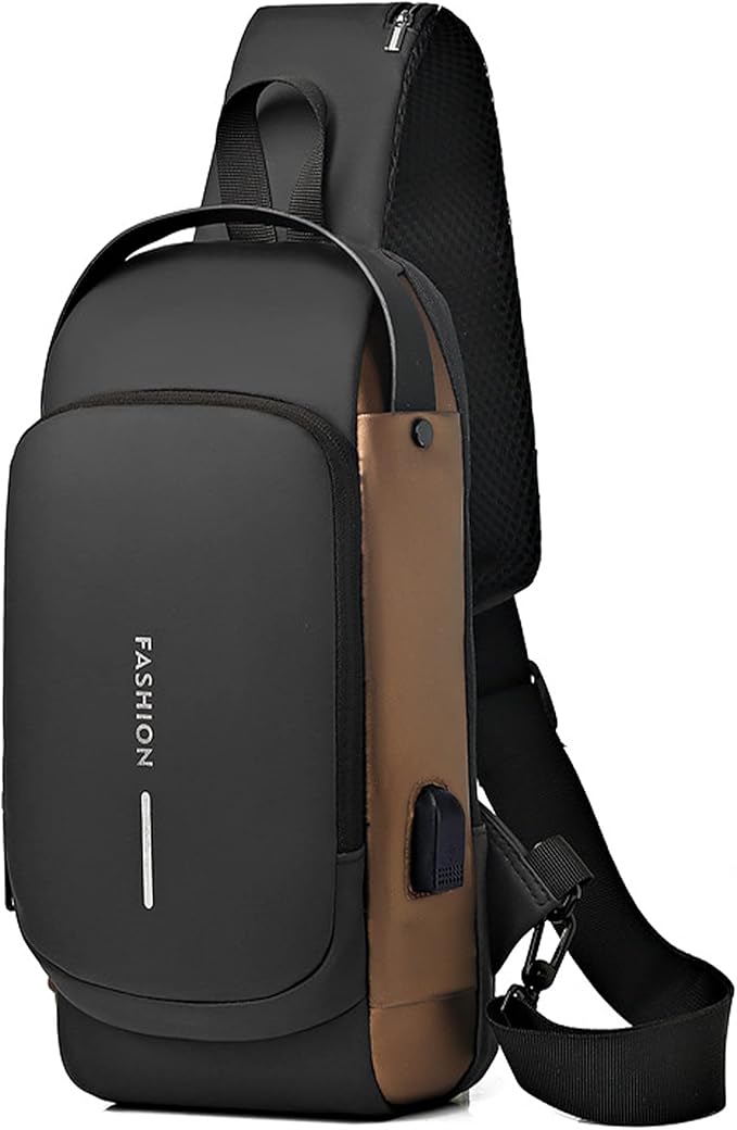 Sling Bag for Men Anti-Theft USB Crossbody Backpack Waterproof Chest Daypack | Anti-Theft, USB, Waterproof