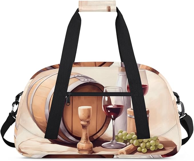Wine Theme Kids-Duffel-Bags Gymnastics Dance Bag Carry-On Overnight Travel Gym Lightweight Dance Sports Bags For Girls Boys Kids，