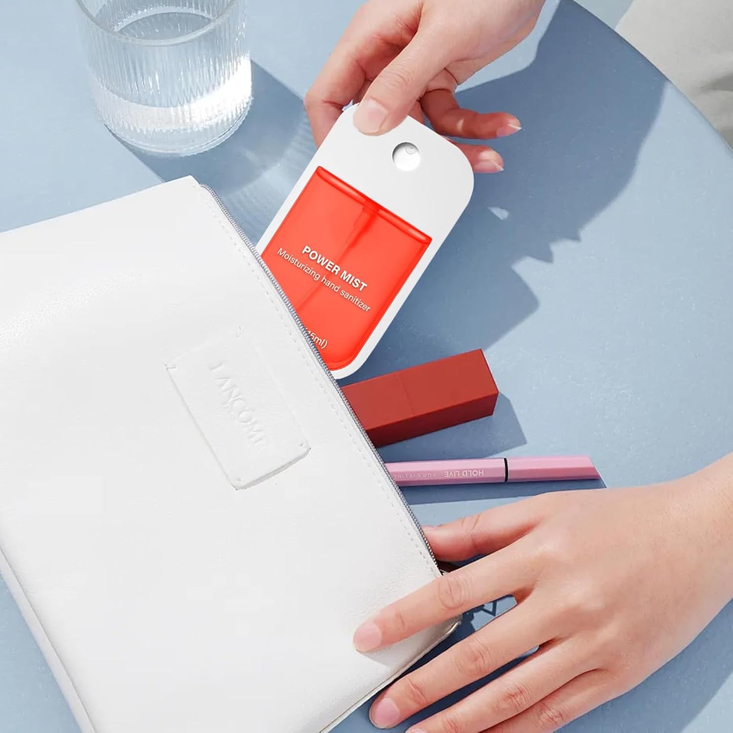 Power Mist Hydrating Hand Sanitizer Spray, Portable Travel-Size Hand Sanitizer Spray, 500-Sprays Each，Suitable for Both Adults and Children (Lavender)