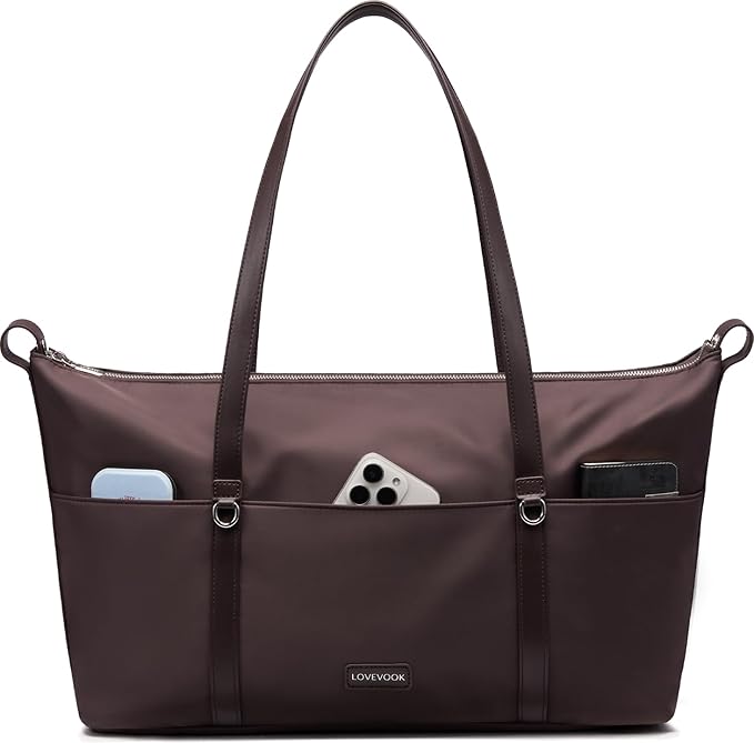 LOVEVOOK Work Tote Bag for Women, 15.6 Inch Laptop Shoulder Bag with Large Cup Holder, Professional Computer Tote Briefcase for Teacher Nurse Office Gym Travel Weekender