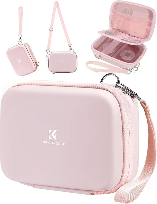 K&F CONCEPT Digital Small Camera Case, Compact Waterproof Small Camera Bag, Lightweight Camera Sling Bag for CCD/Sony DSCW800/DSCW830/Canon PowerShot - Pink