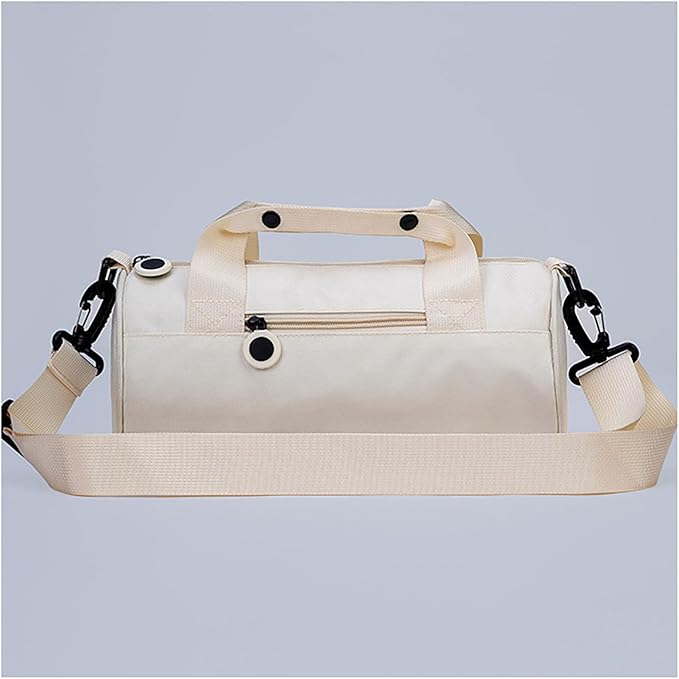 Small Gym Bags Crossbody Tote Workout Travel Duffle Bags For Daily Outdoor Exercise Cycling Swimming Dance Sport (White, M)