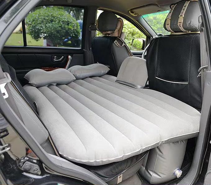 Inflatable Car Air Mattress Back Seat Bed with Air Pump,53 "x 32.6" Portable Thickened Car Travel Camping Sleeping Air Mattress Blow Up Bed for Car Universal SUV