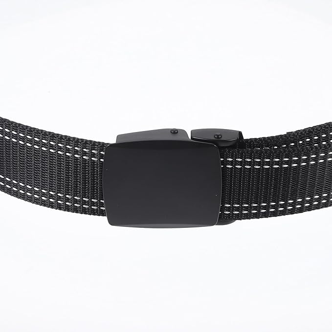 PartyKindom Men's Anti-theft Money Belt with Alloy Buckle, Travel Hidden Waist Belt, Double-line Black Matte Leather for Secure Everyday Use