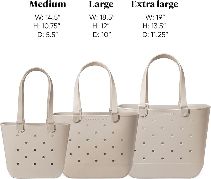 Simple Modern Large Beach Bag | Waterproof Getaway Rubber Tote with Zipper Pocket for Travel, Pool, Boat, Groceries, Sports | Purple Breeze