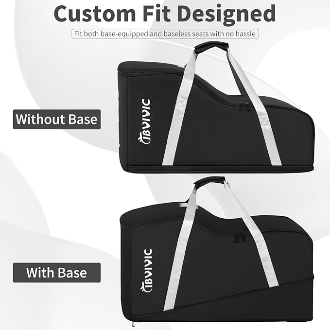 Car Seat Travel Bag Compatible with UPPAbaby Aria and Mesa, Infant Car Seat Travel Bag Car Seat Cover for Travel (Black)