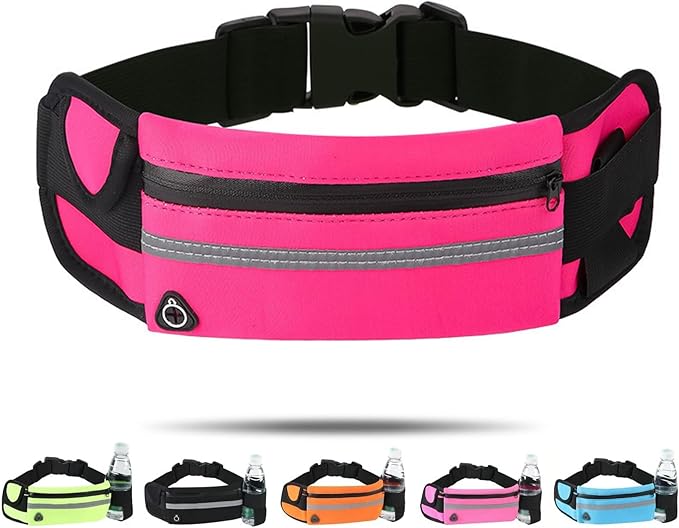 Anti-theft Invisible Waist Bag, Ultra-Slim Money Belt Passport Holder Secure Hidden Travel Wallet with RFID Blocking (Red)