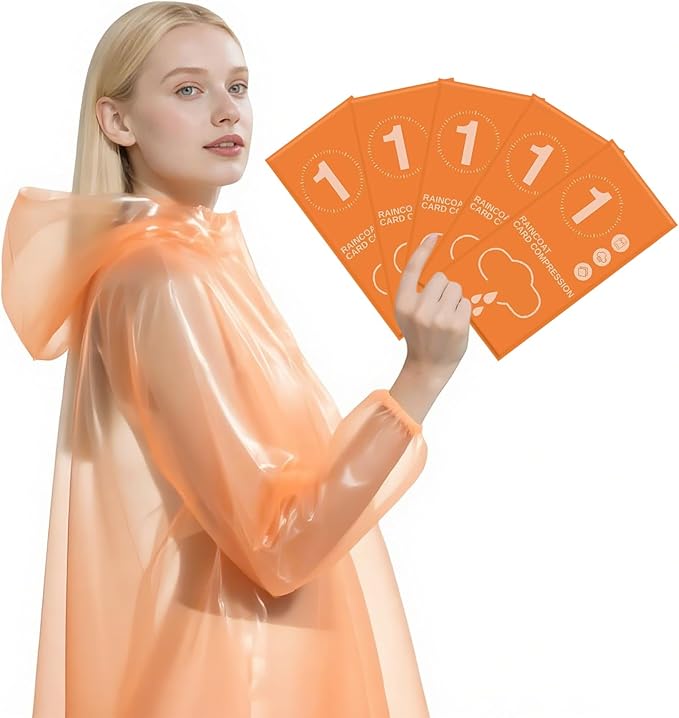 Disposable Rain Ponchos for Adults - Emergency Rain Ponchos，Lightweight for Travel