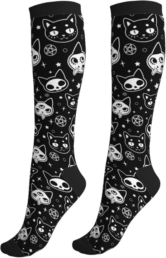 Compression Socks Knee High Circulation Support Socks For Women Men Athletic Running Work Hiking Cycling Travel