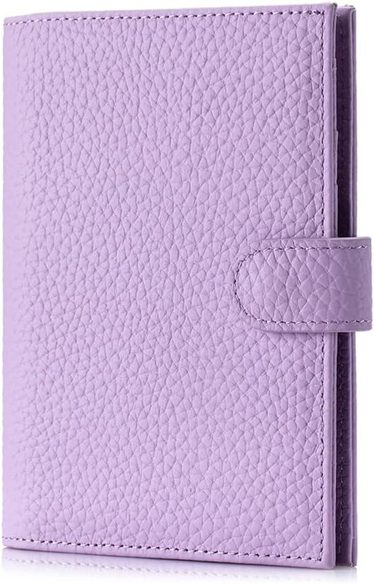 Slim Passport Wallet for Women – RFID Blocking Passport Holder for Travel with Card Slots, Coin Pocket – Stylish Genuine Leather Travel Organizer Gift for Mother's Day (Lavender)