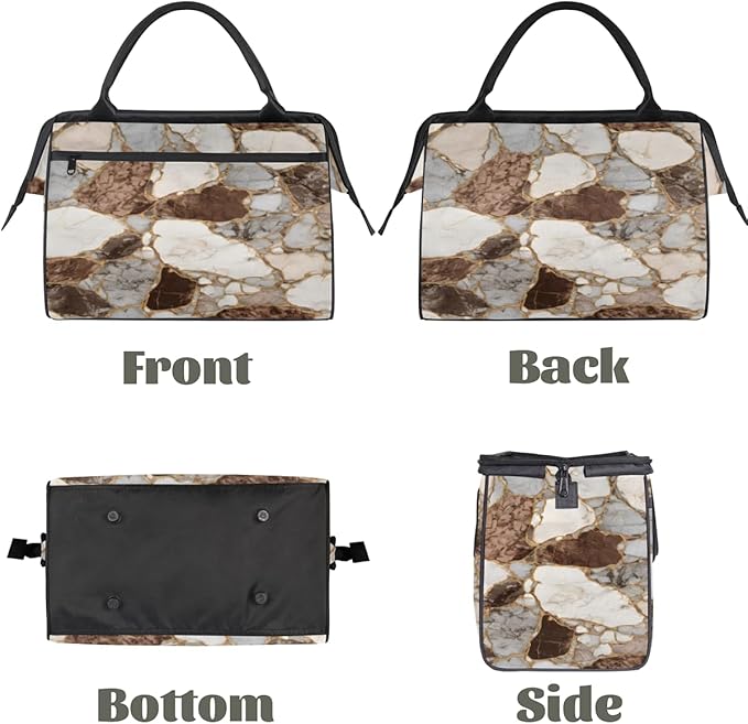 Marble Overnight Weekender Bag for Women Men Travel Duffel Bags Waterproof Luggage Carry on Sports Yoga Gym Bag