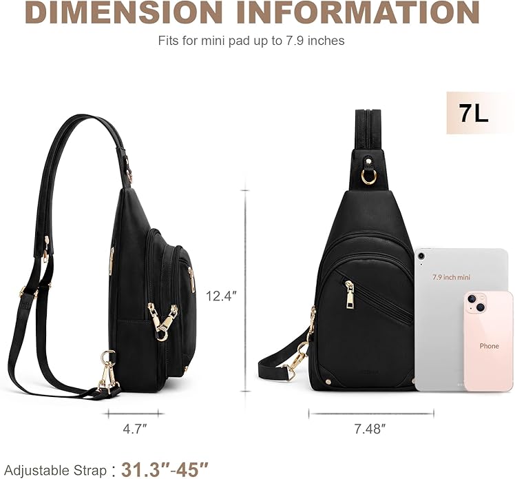 Anti Theft Sling Bag for Women, RFID Crossbody Purses Convertible Sling Backpack, Cross Body Purse Chest Bag