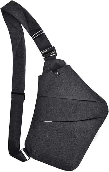 Crossbody Sling Bag, Water-Resistant Anti Theft Chest Pack, Minimalist Commuter Daypack for Travel Hiking Work