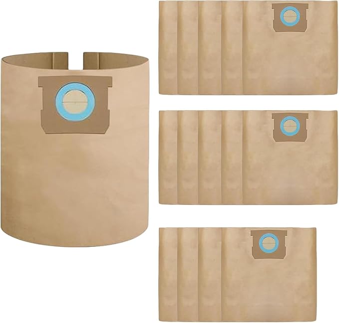 DXVA19-4104 Vacuum Bags compatible with DEWALT Shop Vac 5-8 Gallon Model# DXV08SA, Disposable Dust Collection Filter Bags(15 Pack)