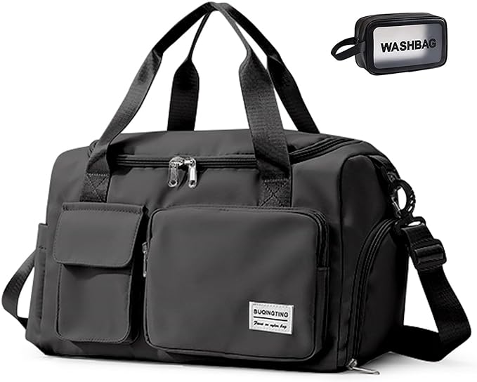 Small Gym Bag for Women, Travel Duffle Bag Carry On Weekender Bag with Shoe Compartment