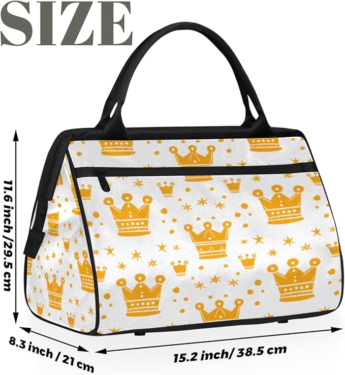 Golden Crown Overnight Weekender Bag for Women Men Travel Duffel Bags Waterproof Luggage Carry on Sports Yoga Gym Bag