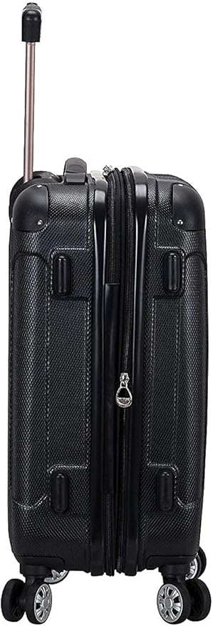 Rockland London Hardside Spinner Wheel Luggage, Black, Carry-On 20-Inch