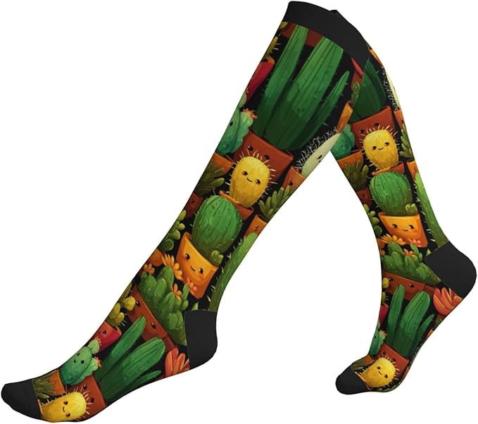 Compression Socks Knee High Circulation Support Socks For Women Men Athletic Running Work Hiking Cycling Travel