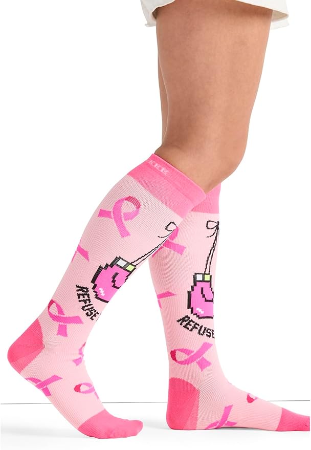 Cherokee Women's 10-15mmHg Compression Socks – Fun Print Knee Highs with Light Support, Soft Feel - PRINTSUPPORT