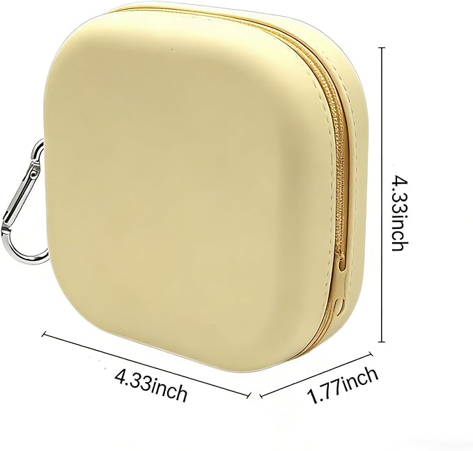 Portable Dog Bowl, Collapsible 2-in-1 Travel Dog Bowls with Carabiner Clip, Silicone Double Pet Food and Water Dish for Outdoor Camping and Hiking (Yellow)