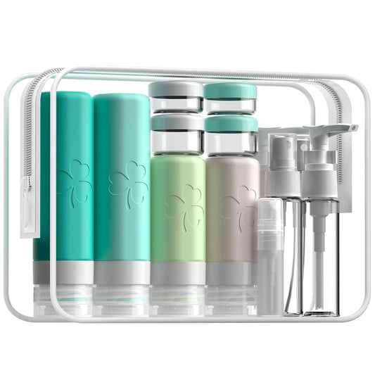 INSFIT Travel Bottles for Toiletries 23pack, TSA Approved Travel Size Toiletries, Airplane Essentials for Creams, Shampoo, Cosmetic Liquids