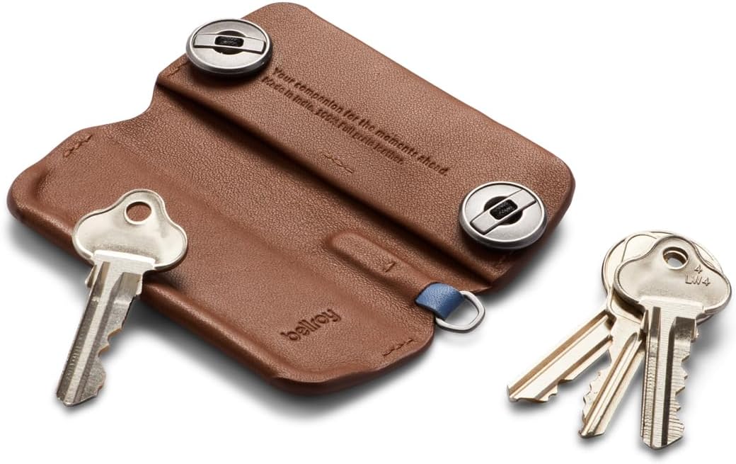 Bellroy Key Cover Plus – Third Edition (Leather Key Holder, Holds 4 – 8 Keys) - Hazelnut