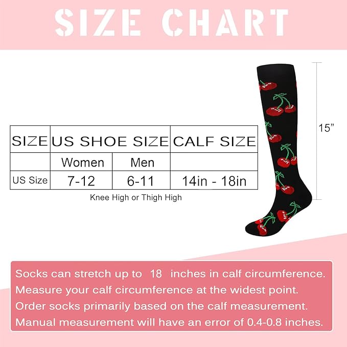 Junely Compression Socks for Women Knee High Socks for Running Nurses Pregnant Women Work Support Travel Flight Sports