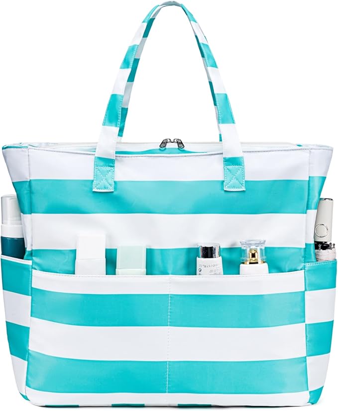 Bluboon Beach Bags for Women, Large Waterproof Tote Bag With Wet Compartment for Pool Weekender Travel Gym