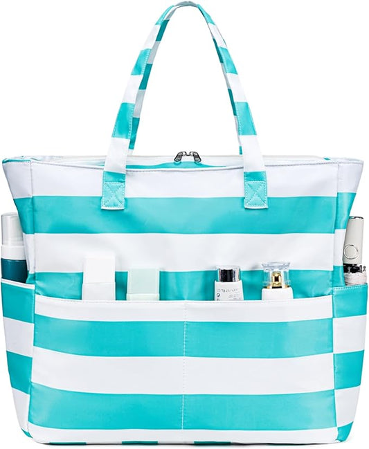 Bluboon Beach Bags for Women, Large Waterproof Tote Bag With Wet Compartment for Pool Weekender Travel Gym