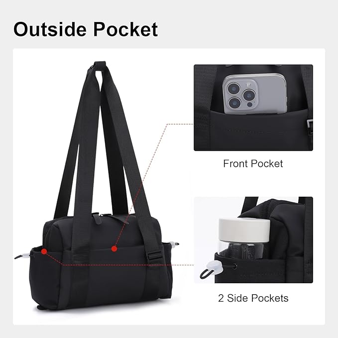 Freie Liebe Small Gym Bag for Women, Mini Tote Duffle Bag with Wet Compartment Nylon Yoga Handbags for Workout Sport and Travel