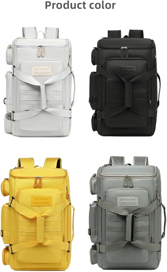 Large Capacity Travel Duffle Bags Gym Backpack Wet Dry Separation Shoulder Bag Outdoor Sports Backpacks with Overnight(Gray)