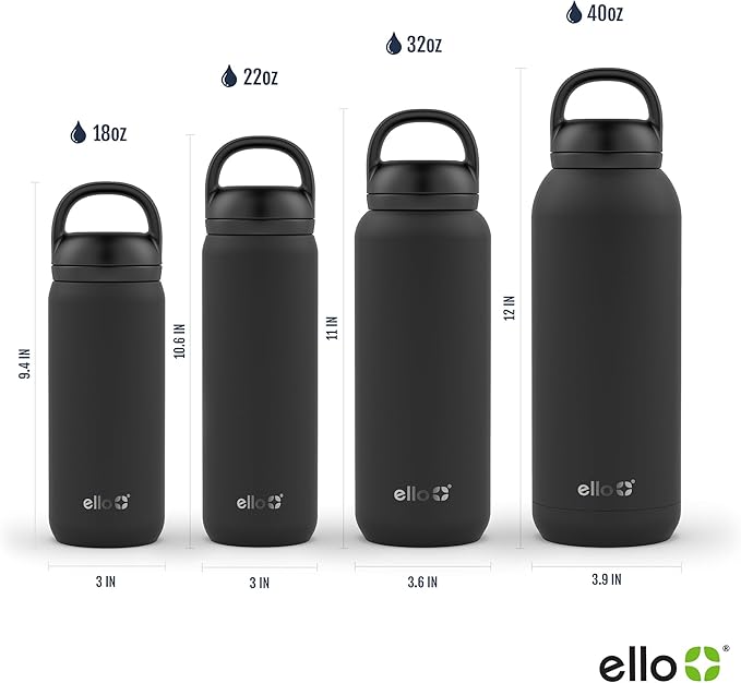 Ello Cooper Twist 40oz Stainless Steel Water Bottle with Chug Lid | Leak Proof | Double Walled and Vacuum Insulated | Built in Carry Loop | Dishwasher Safe | Bubblegum Pink