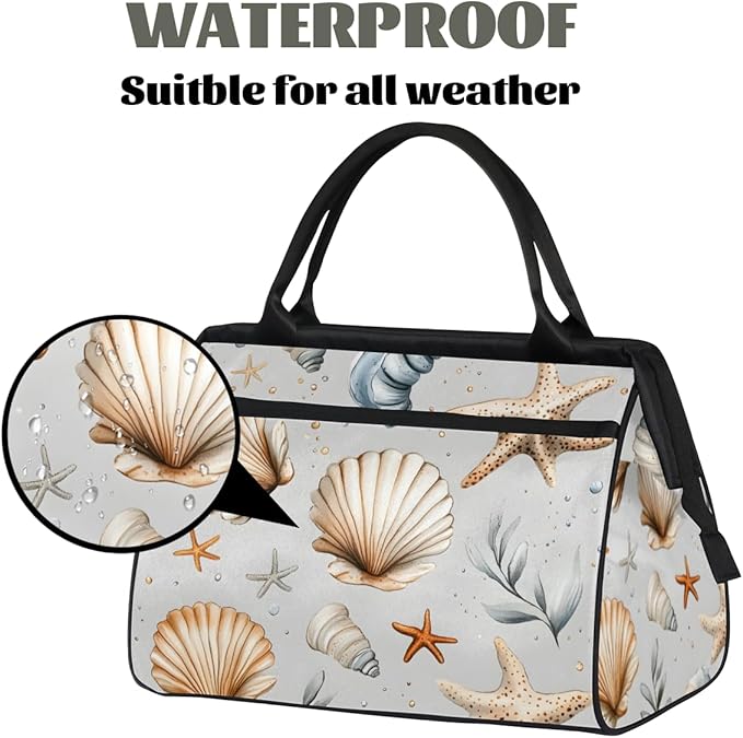 Summer Ocean Theme Overnight Weekender Bag for Women Men Travel Duffel Bags Waterproof Luggage Carry on Sports Yoga Gym Bag