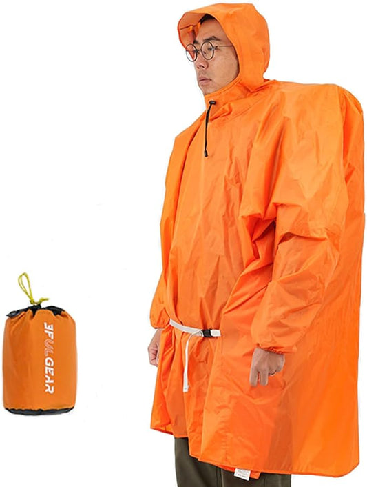 3FULGEAR Hooded Rain Ponchos for Adults, Waterproof Packable Lightweight Rain Coat Jacket for Men Women