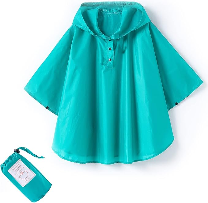 Spmor Kids Rain Poncho Hooded Jacket Rain Coat