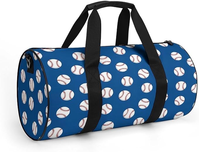 Lightweight Sports Travel Bag Baseball Navy Blue Cute Ball Beach Swim Bags Men Women Duffle Bag Foldable Overnight Bags